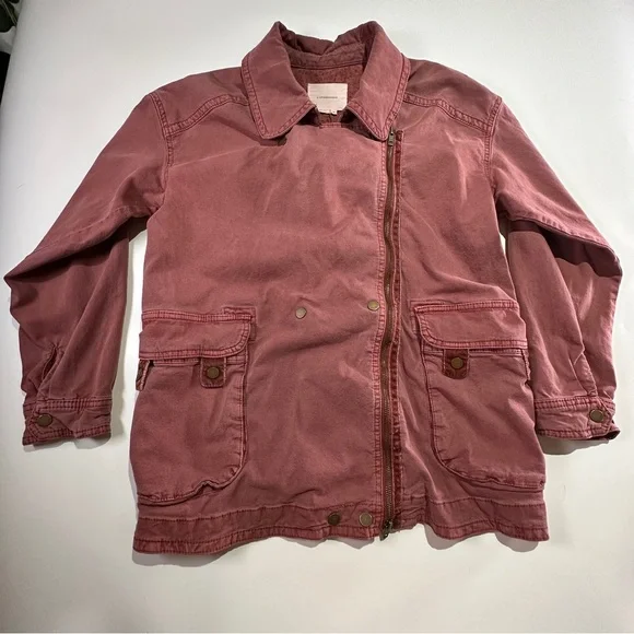 Anthropologie utility jacket soft washed field style pockets S rose - Picture 2 of 15